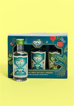 <ul>    <li>Why chose just one..?</li>    <li>Premium dry gin, 43%</li>    <li>3 x exceptional flavours</li>    <li>Lovingly crafted in England</li>    <li>Gin-spired gift set for a gin-lover</li></ul><p>Did you know that One Gin was the first spirit launched by the One Brand, known for One Water? The idea behind it was simple &ndash; to merge their love of beautiful, premium craft spirits with their vision of a world where everyone has access to safe clean water, forever... And thus, One Gin was born!<br /><br />Inside the One Gin Miniatures Gift Set, you'll find a trio of tiny wonders from the realm of One Gin&mdash;a gin so divine, it'll make your taste buds sing! Each mini bottle is a meticulously crafted&nbsp;gateway to a world of botanical brilliance. These miniatures are a whirlwind tour of One's most remarkable gin flavours, from their original, bold and distinctively savoury Classic Gin, their orchard-fresh Crisp Apple Gin, and their limited edition One Port Barrel Rested Gin.</p><p>Not only that but this gorgeously illustrated gift set with&nbsp;signature butterfly, botanical and copper details is a gift that also gives back!&nbsp;That&rsquo;s because every bottle of One Gin funds life-changing water projects in the world&rsquo;s poorest communities.&nbsp;Inspired by the work of The One Foundation, the gift box&rsquo;s illustrations celebrate the natural wonders of the countries the foundation supports: the red rose of Rwanda, the Kenyan lilac-breasted roller, the lotus of Malawi and the elephant ear plant from Ghana.</p><p><strong>Each gift box includes 3 x 5cl bottles: Classic Gin, Crisp Apple Gin, and One Port Barrel Rested Gin.</strong></p>